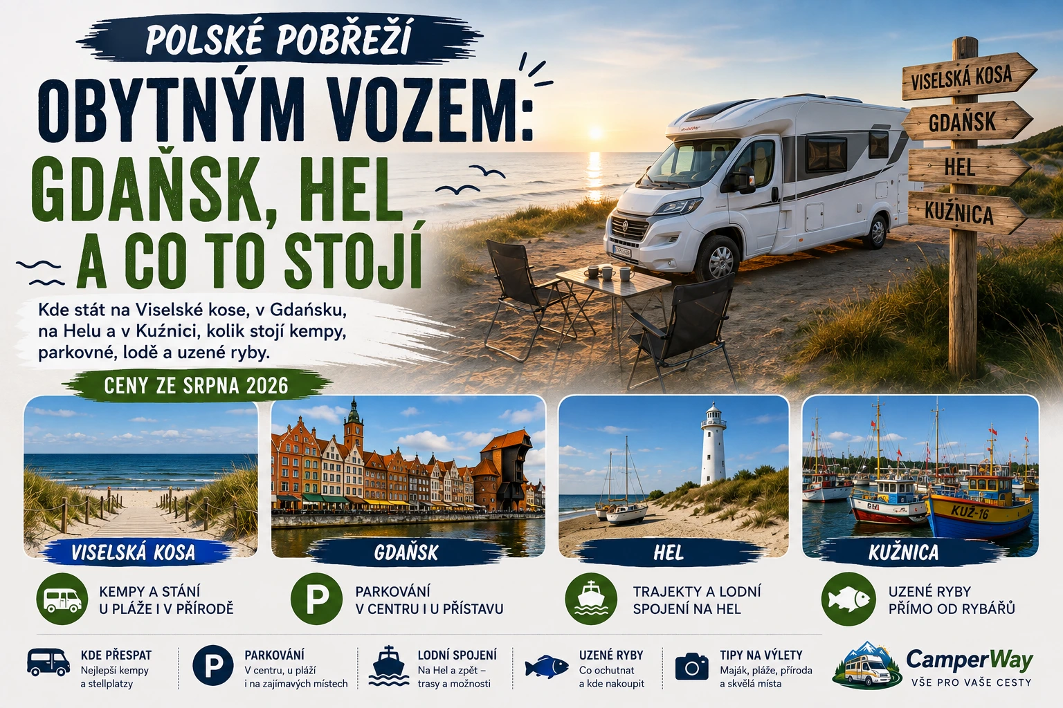 Poľské pobrežie obytným vozom: Gdansk, Hel a čo to stojí